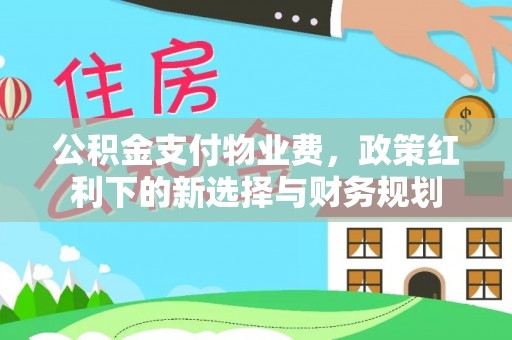共和公积金支付物业费，政策红利下的新选择与财务规划